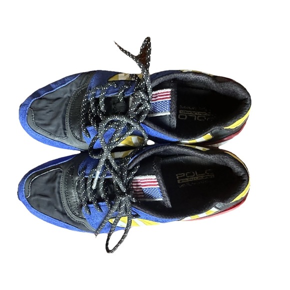 POLO Ralph Lauren Train 100-SK-ATH Sneakers Shoes Men 8 D Blue Red Yellow - Picture 5 of 8